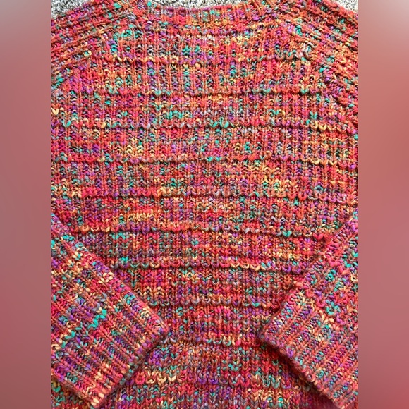 Keren Hart Chunky Knot Multi-colored Scoop hem sweater size medium - Picture 9 of 10